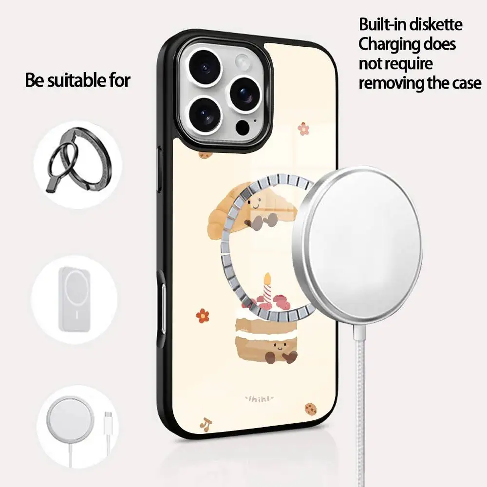 

JELLY CAT CUTE TOYS Phone Case For IPhone 16 15 14 13 12 11 Pro Max Plus Mini Magsafe Mirror Wireless Magnetic Cover