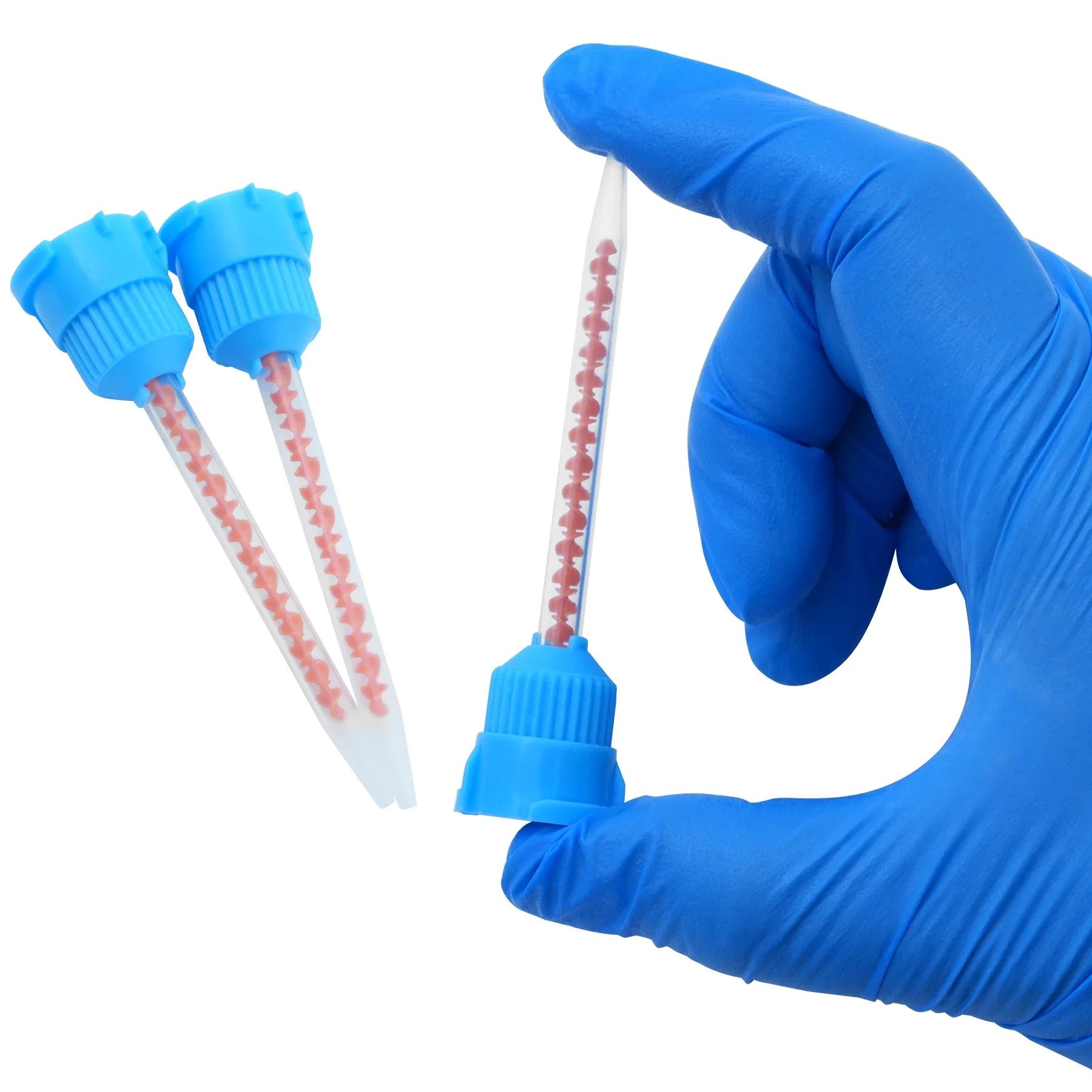 TOMENTY 50 قطعة نصائح خلط الأسنان المتاح الفوهات خلط ل الانطباع المواد مختبر مطاط السيليكون نقل خلط أنبوبة رأسية #4