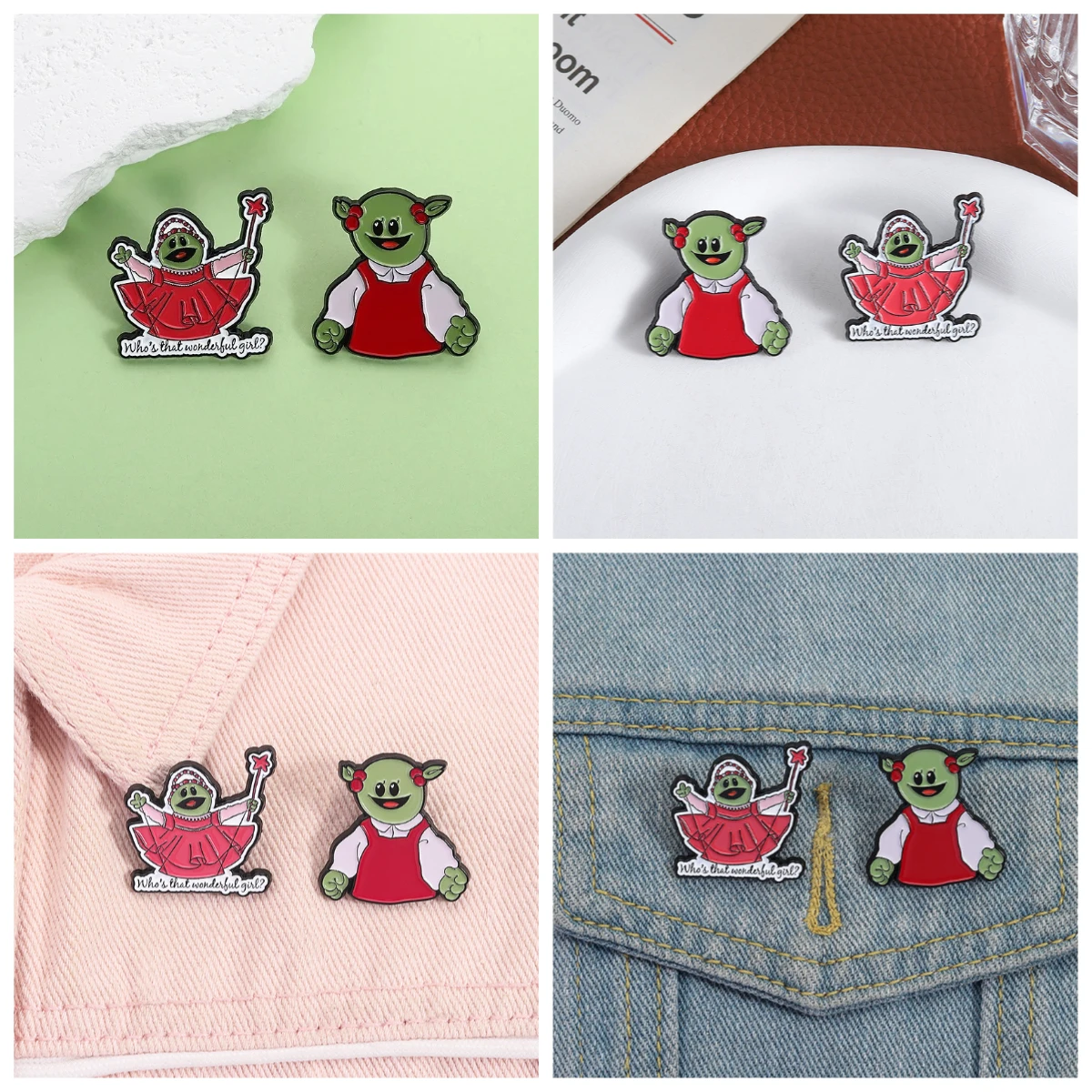 دبوس شارات الكرتون أنيمي الأخضر الوحش سبيكة بروش على الملابس متعة شارة الملابس والاكسسوارات دبابيس لحقائب الظهر المينا دبابيس