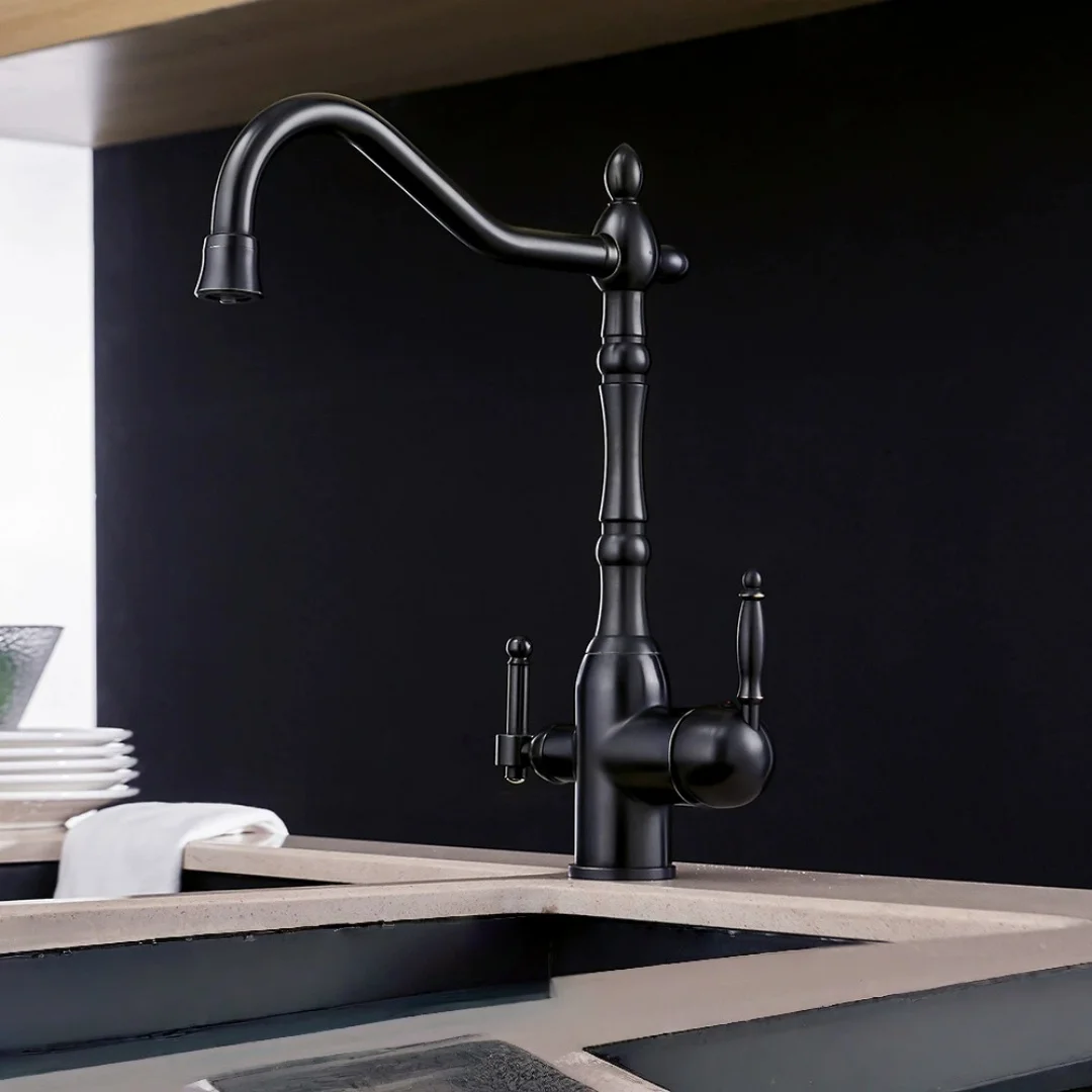 Antique Waterfilter Tap Kitchen Faucet Brushed Gold Mixer Drinking Kitchen Purify Faucet Kitchen Sink Tap Water Tap Kitchen Tap