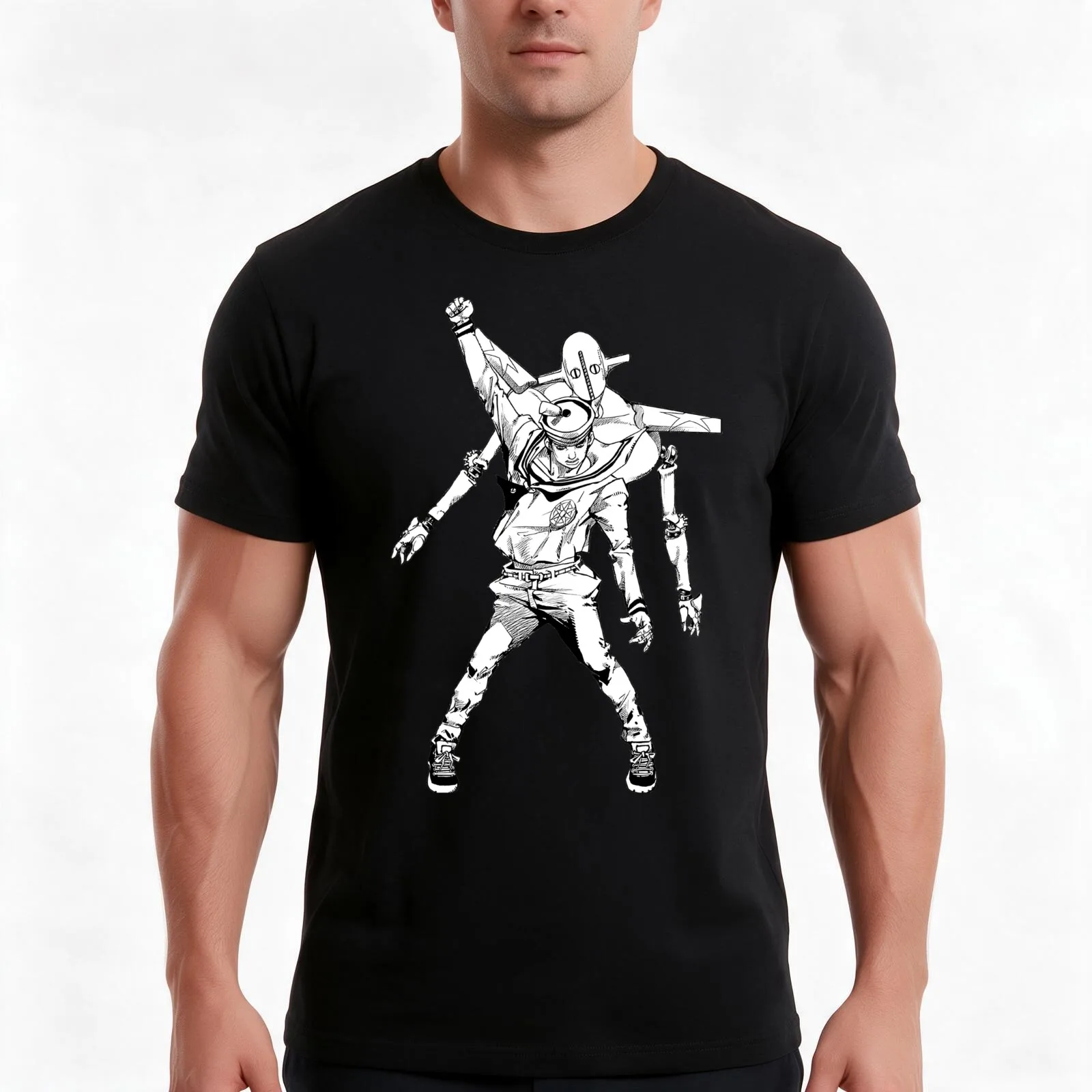 Jojo's legendary pose T-Shirt, Summer Casual Cotton Tee, Oversized Streetwear Tops, Vintage Graphic Print, Unisex Men Women