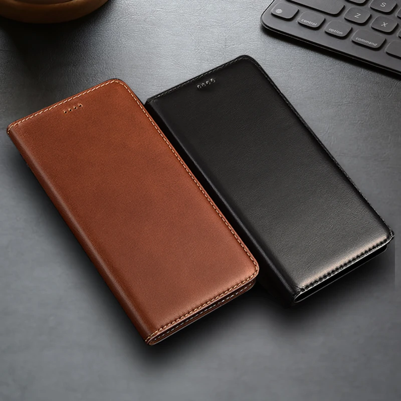

Wax Drop Pattern Genuine Leather Flip Case For Realme 9 9i 10 11 12 12X 13 14 14T 14X 15 Pro Plus Lite Phone Cover Card Cases