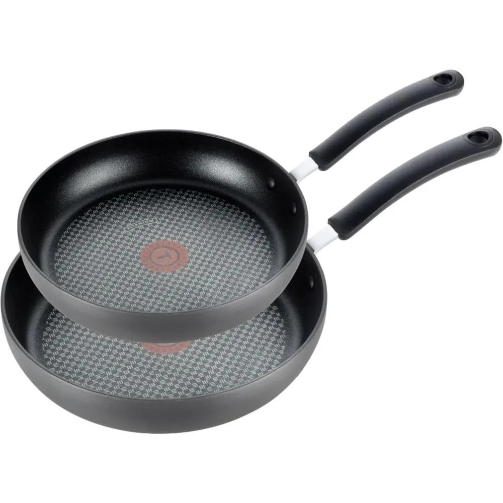 

T-fal Ultimate Hard Anodized Nonstick Fry Pan Set 2 Piece, 10, 12 Inch, Oven Broiler Safe 400F, Cookware, Pots and Pans Set Non
