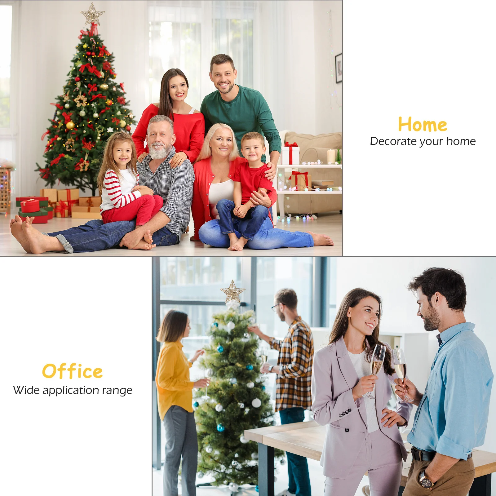 1Pcs Christmas Tree Topper Luminous Star Shape Treetop Adornment for Home Festival Decor Luminous Tree Topper Treetop Decor