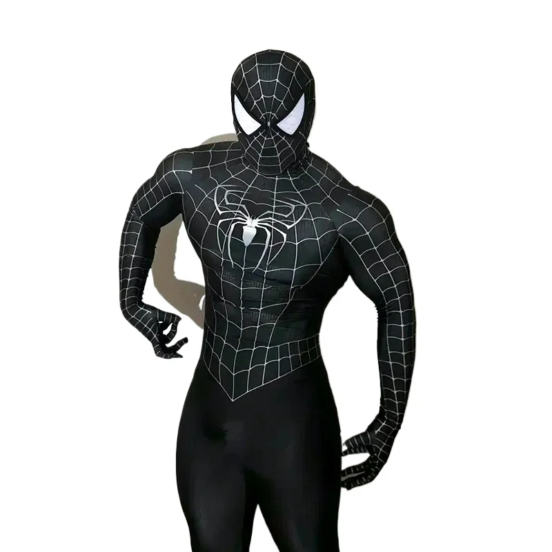 Toby Black Venom Spider Man Cosplay Costume Black Spider Man Tight Zentai Bodysuit Halloween Carnival Superhero Symbiote Outfit
