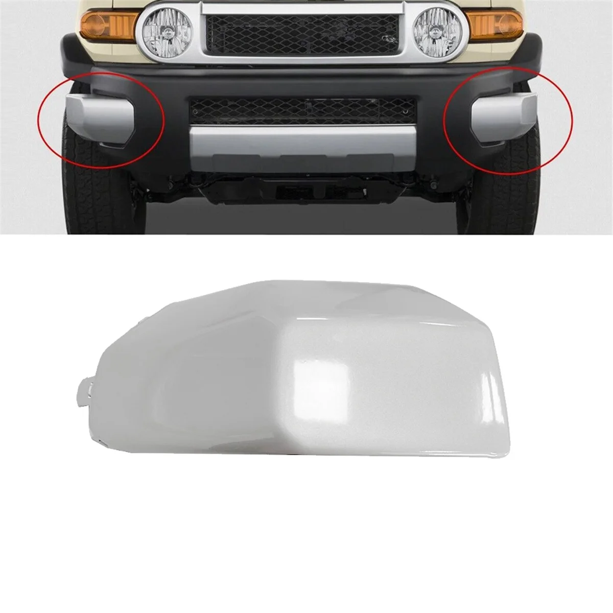 Right Front Bar End Cap Pad Cover 52422-35030 for Toyota FJ Cruiser 2007-2014 Bumper Side Liner Corner Protector Shell