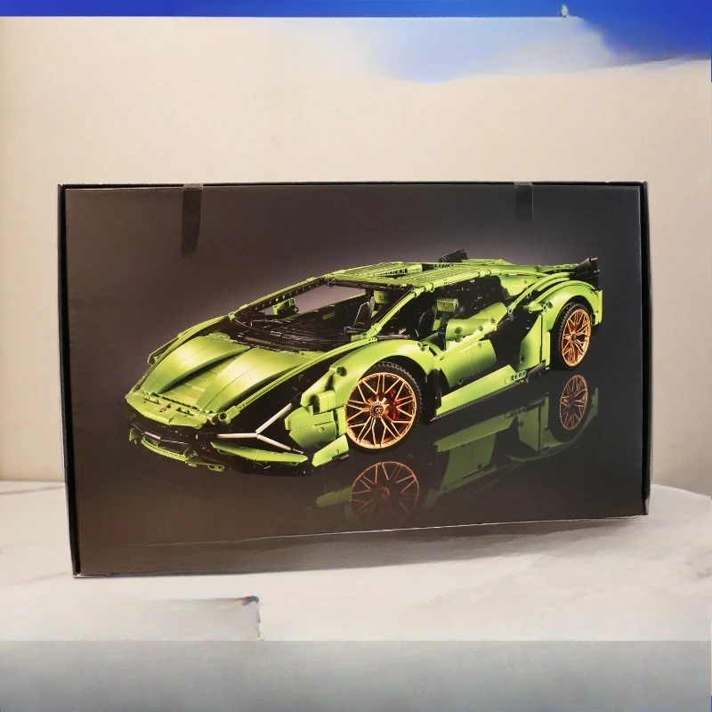 Green supercar boys and girls puzzle assembled toy building block gift