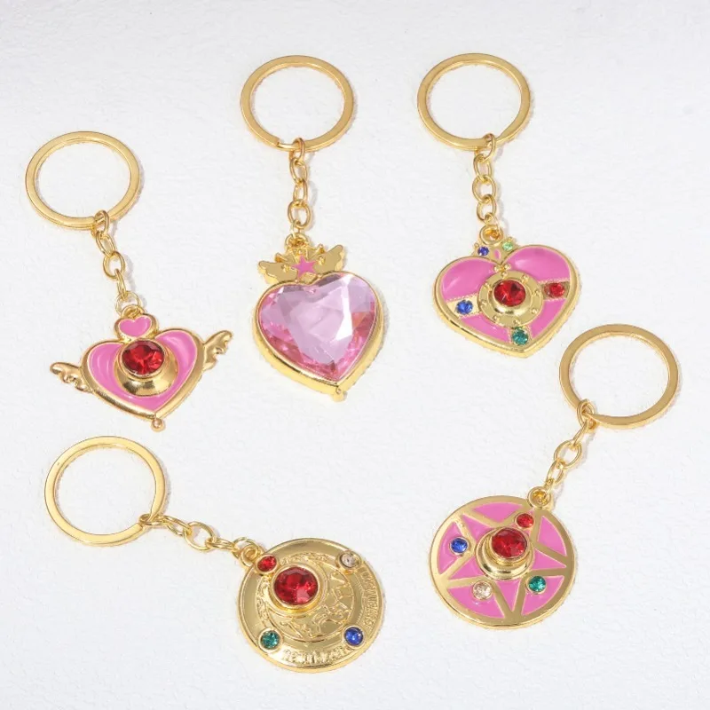 3.5cm Anime Moon Stone Crystal Keychain Cosplay Cartoon Model Crafts Gifts for Girl Figure Keychain Jewelry