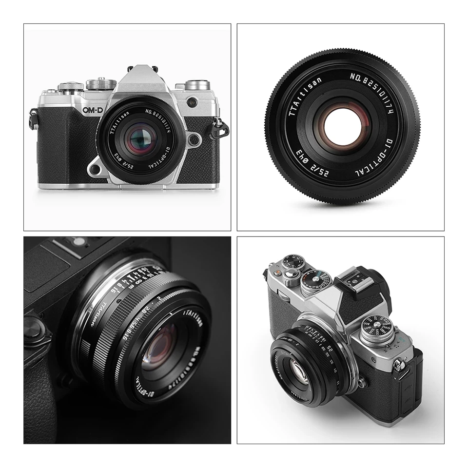 TTArtisan 25mm F2.0 APS-C Manual Focus Lens for Canon EOS-M/  E/ Fuji X/ M43/ Nikon Z/ Canon RF/ L Mount Mirrorless Cameras