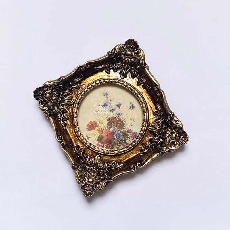 European Style Retro Resin Relief Square Photo Frame Picture Frame Office Desktop Ornaments for Home Decor