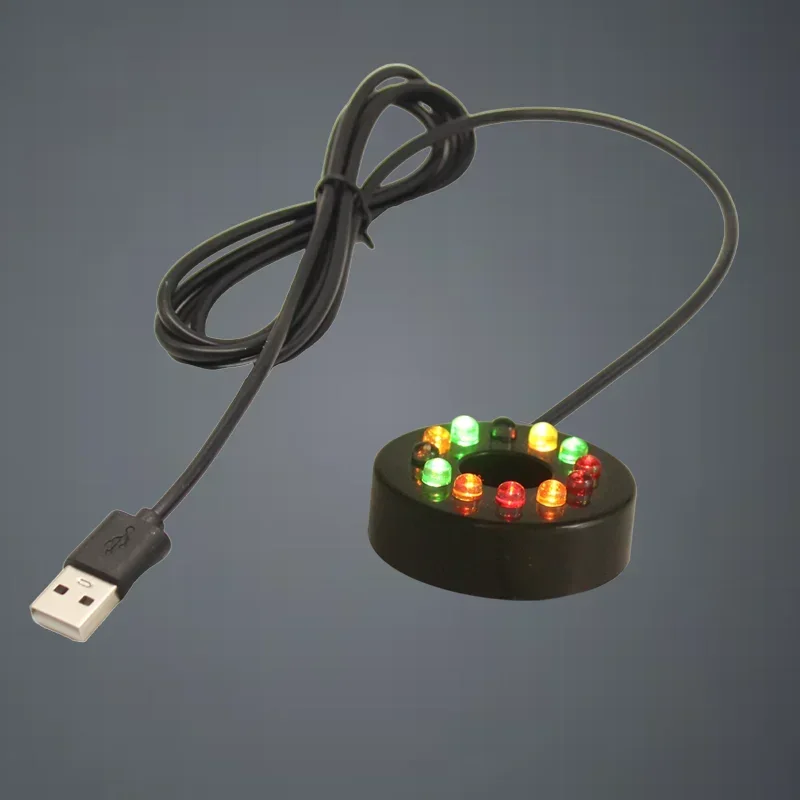 USB LED Illumination Colorful Light DC Waterproof Round Lamp with Hole for Fish Tank Pool Garden Aquarium Decorative Lighting