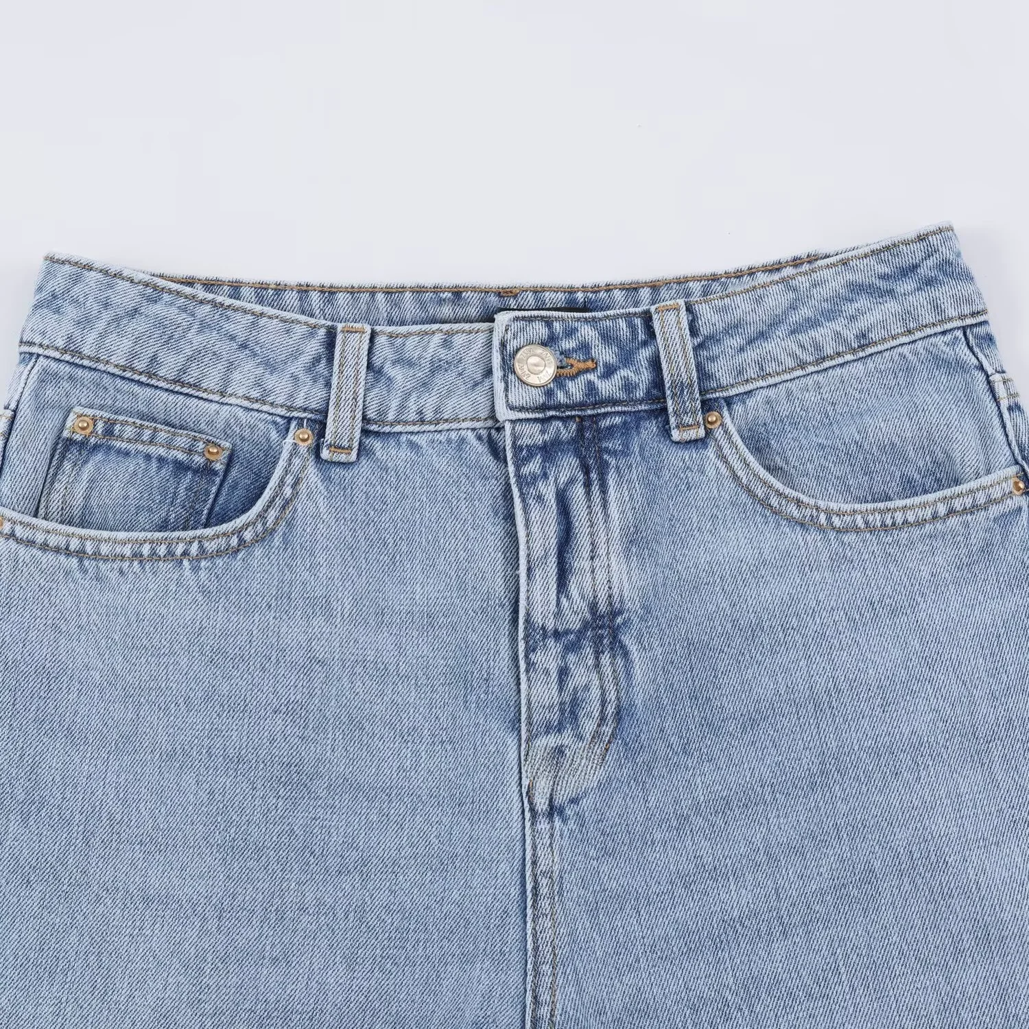 High Waist Patchwork Design Versatile High Waist Jeans for Women New Style 2026 Autumn Loose Fit No Stretch Polyester Fiber