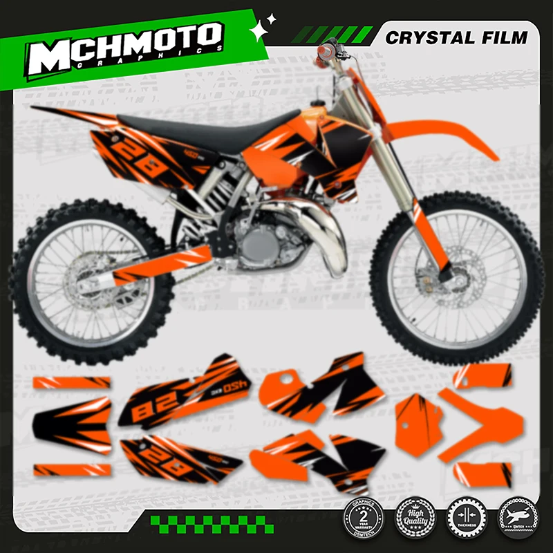 

MCHMFG Custom Team мотоциклетная графика фоновая наклейка наборы клейких наклеек для KTM SX SXF 2003 2004 EXC 2004