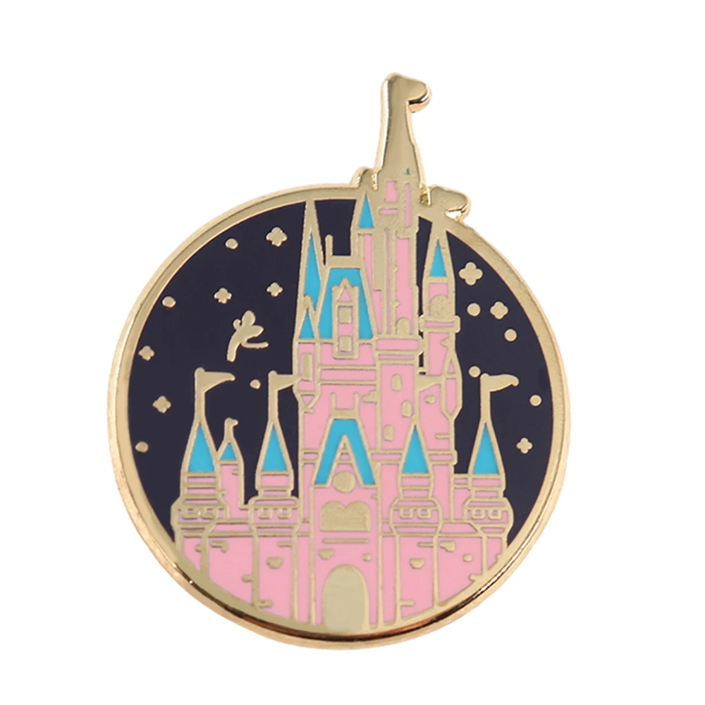 Magic Castle Badge Crystal Ball Enamel Pin Pink Blue Series Magical World Brooch Fan Enthusiast Fashion Jewelry Accessories Gift view 3