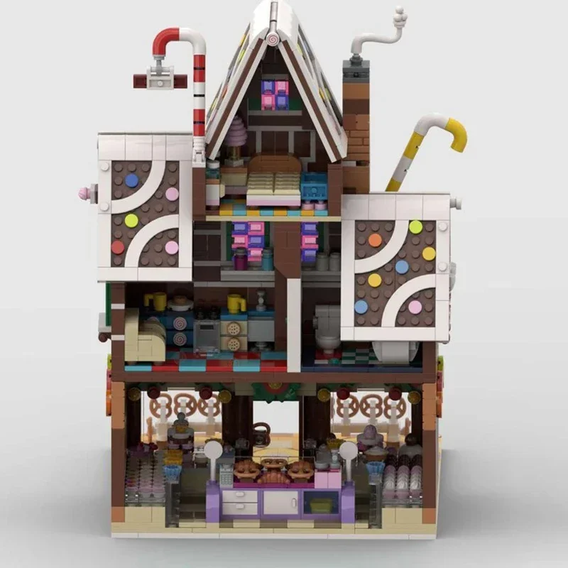 Model Ulicy Moc Klocki Konstrukcyjne Zimowa Wioska Cukiernia Technologia Modułowe Klocki Prezent Zabawki Świąteczne Zestawy DIY Montaż