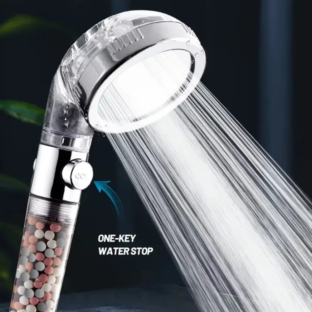 New 3 Modes Shower Head High Pressure Handheld SPA Showerheads Adjustable with On/Off Switch Bathroom Accessories Saving Water