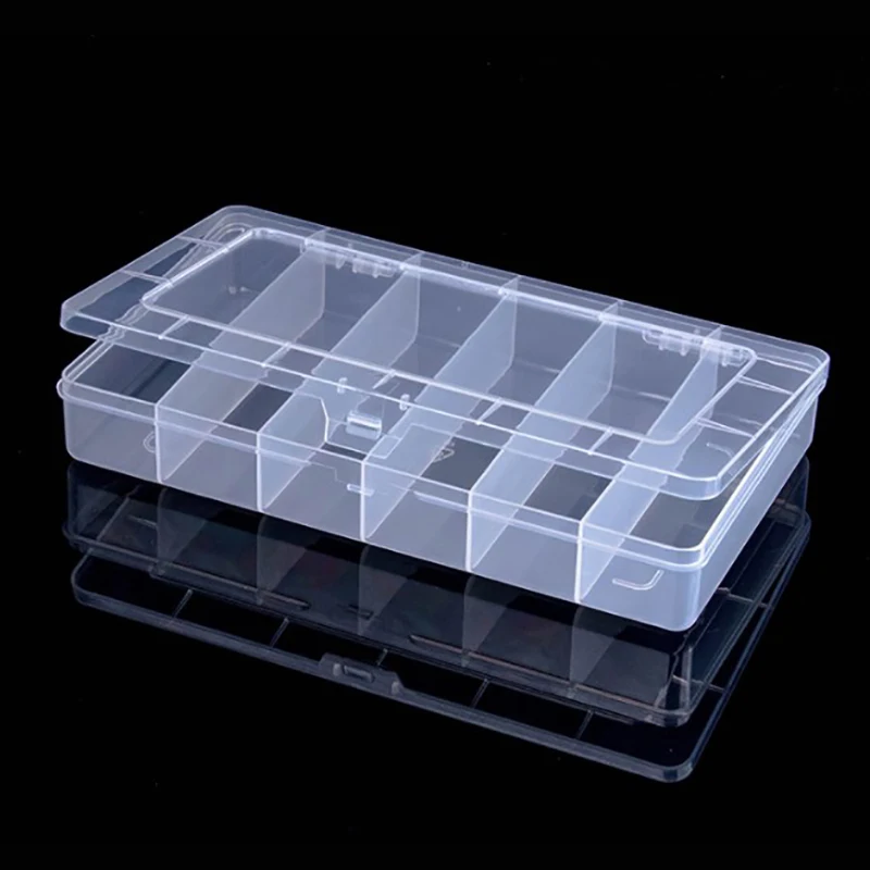 6 Grid Rectangular Storage Box PP Plastic Transparent Box Lure Fishing Gear Classification Small Hardware Tools Arrangement