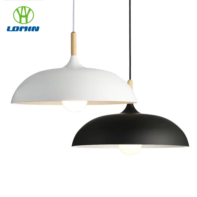Lomin Nordic Pendant Light Simple Creative Semi-circular Pot Cover Chandelier Loft Wrought Single-head Dining Room Lamp