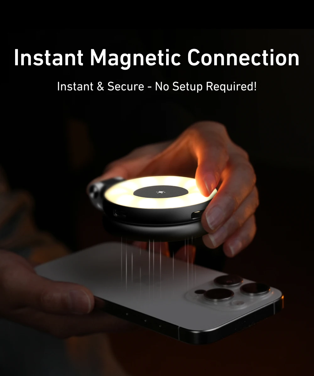TELESIN Smartphone Magnetisches Fülllicht Mini-Selfie-Licht 3 Modi Einstellbare Helligkeit für iPhone XIAOMI HUAWEI SAMSUNG Telefon – Detail 8