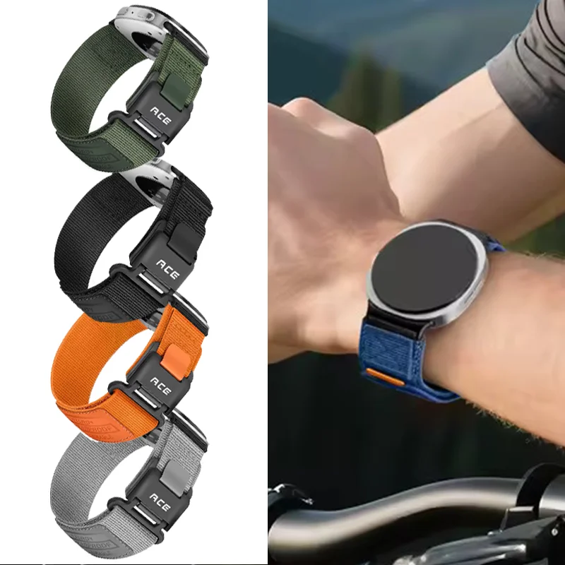 

Тактический ремешок из нейлона для Samsung Galaxy Watch 8 40 мм 44 мм, ремешок-петля для Galaxy Watch 8 Classic 46 мм, аксессуары