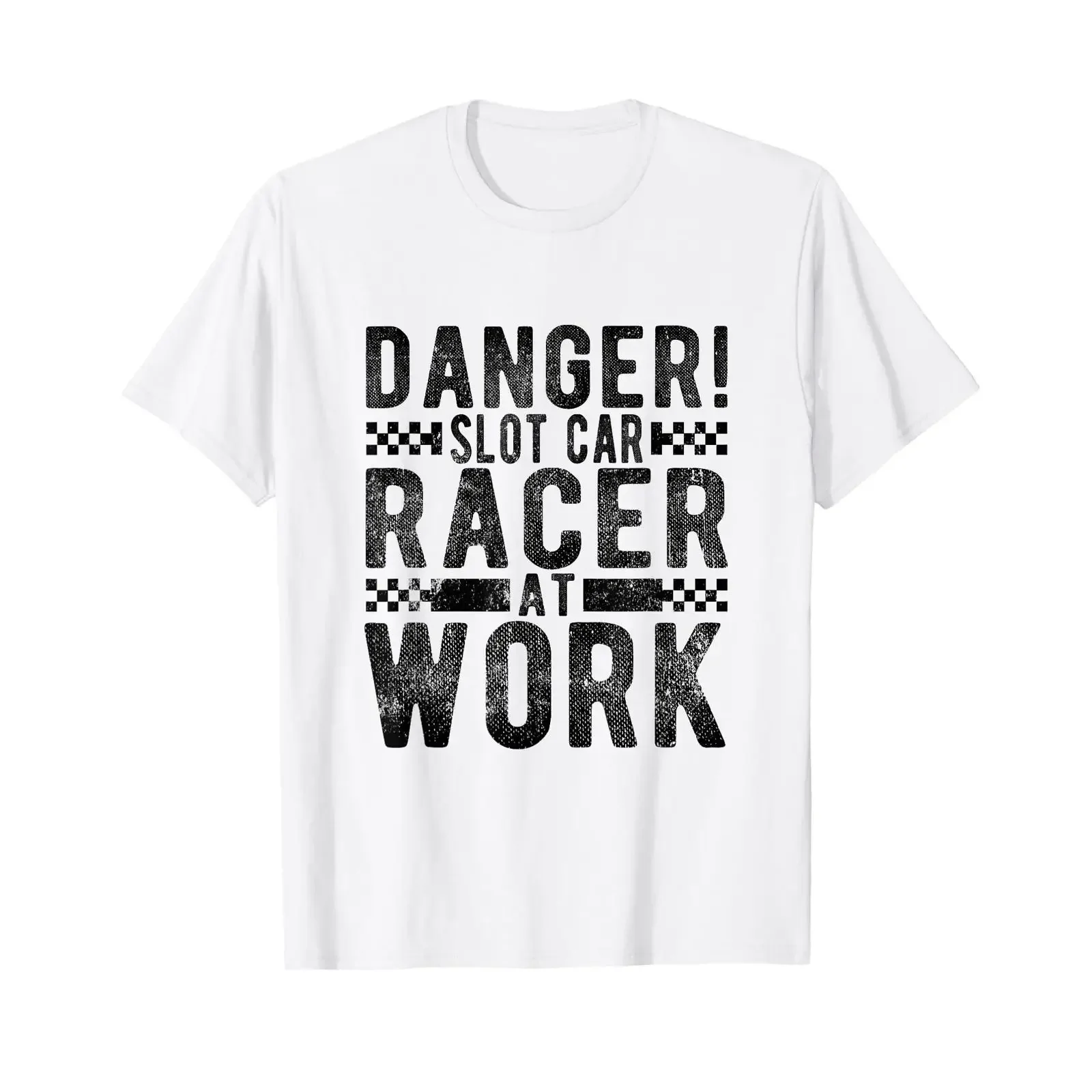 Danger Slot Car Racer at Work Minicar Drag Racing Slotcar T Shirt White vintage Washed Breathable homme graphic Casual Stylish