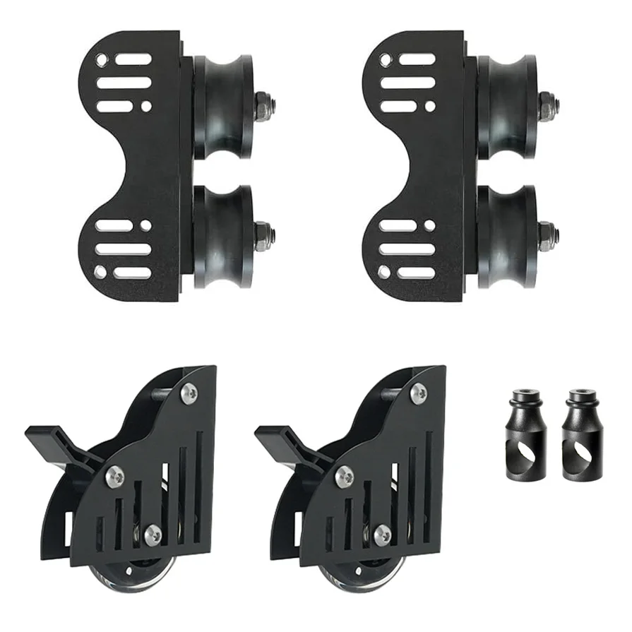 DIYHD Stand up Rolling ladder hardware,top roller bottom roller and stop