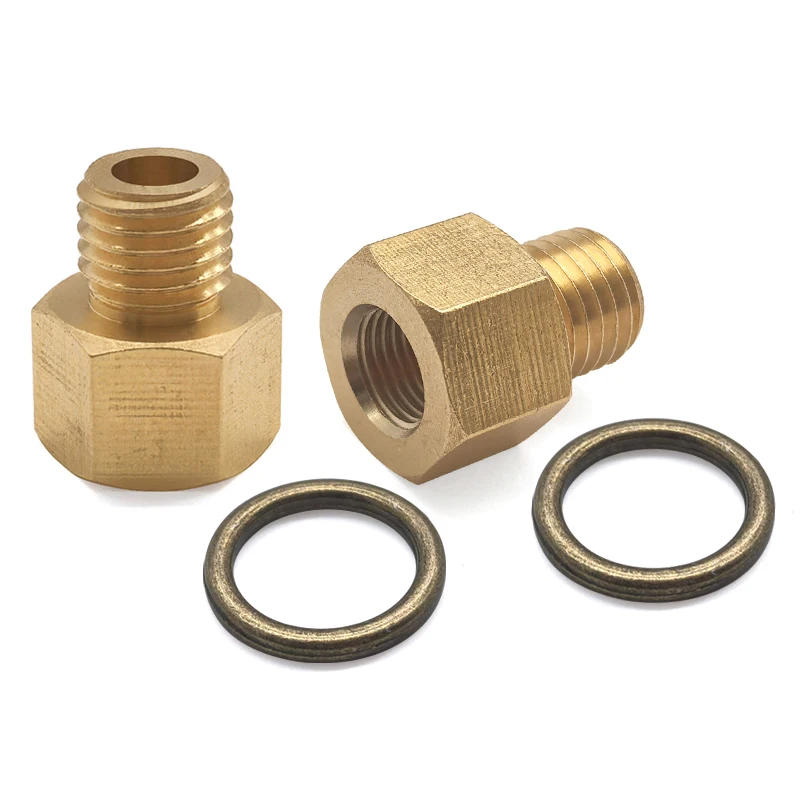 Brass M12x1.5 External Thread Coupling with 1/8 NPT Internal Thread for Oil Pipe Adapter Connection