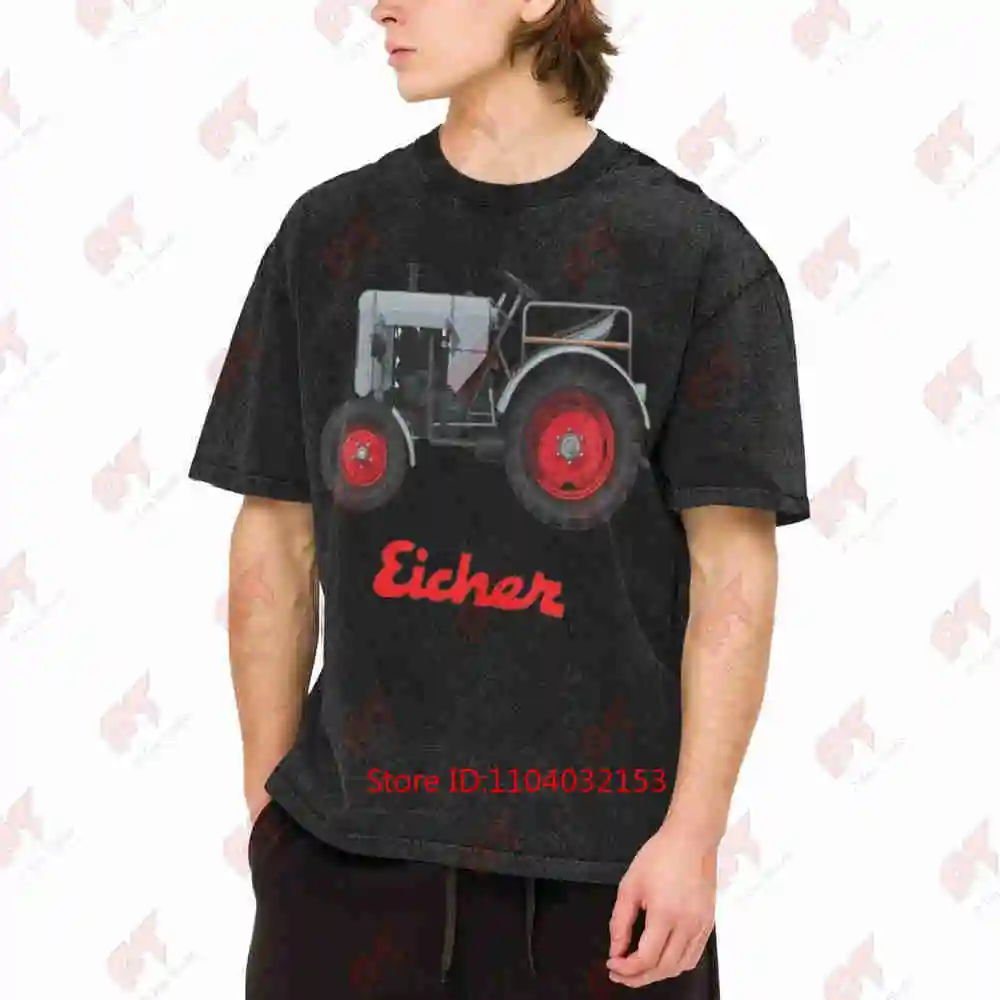 Vintage Oak Tractor Retro 1950s Farming Vintage Washed Tee Pure Cotton T-Shirt