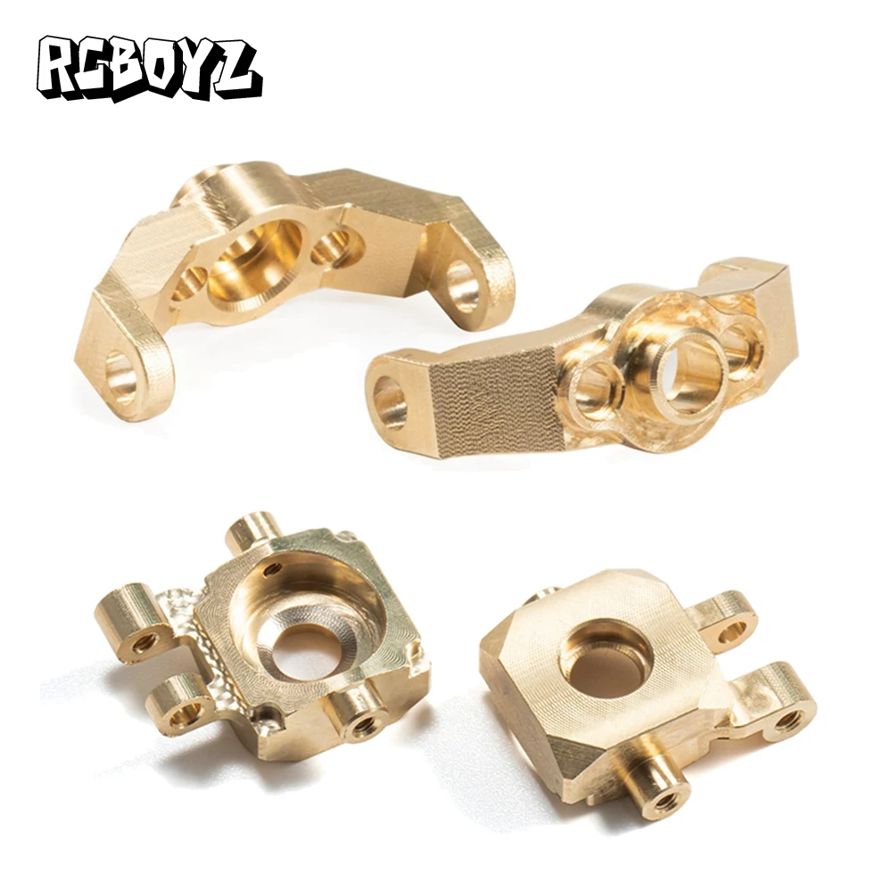 4Pcs Brass Steering Blocks Caster Blocks For Traxxas TRX4M 1/18 RC Crawler Car  9733 9737 Replacement Upgrade Parts Accessories