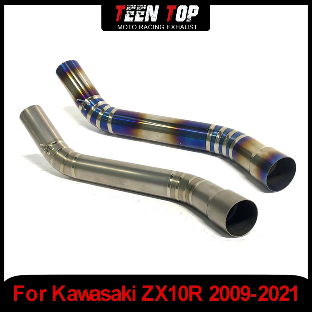 

Moto Elbow 2009-2021 Titanium Alloy For Kawasaki ZX10R ZX 10R ZX-10R Motorcycle Modified Exhaust Middle Pipe Muffler 51mm