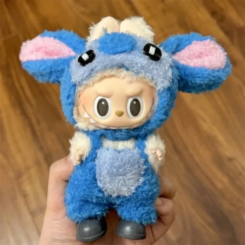 

Clothes for New 17cm Blind Box Labubu Costume Cosplay Changeable Handmade Frog and Pig Plush Set Skirt Labubu Doll Costume