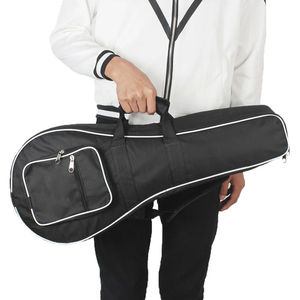 

Mandolin Bag Instrument Holding Pedal Storage Case Bags Black Pouch with Pockets Travel