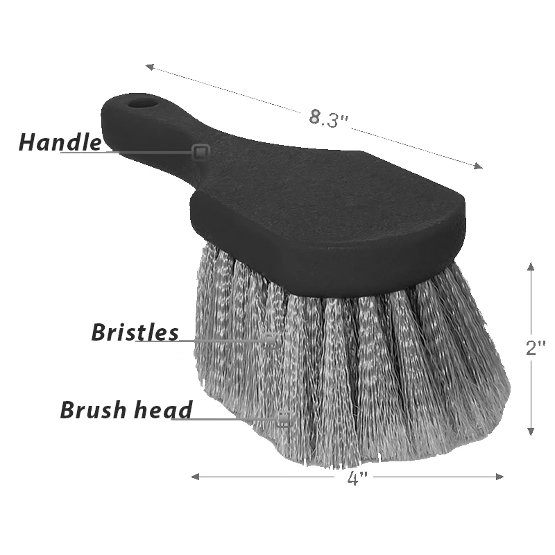 Wheel & Tire Brush for Car Rim and All Exterior Surface Soft Bristle Car Wash Brush Cleans Tires & Releases Dirt and Road Grime