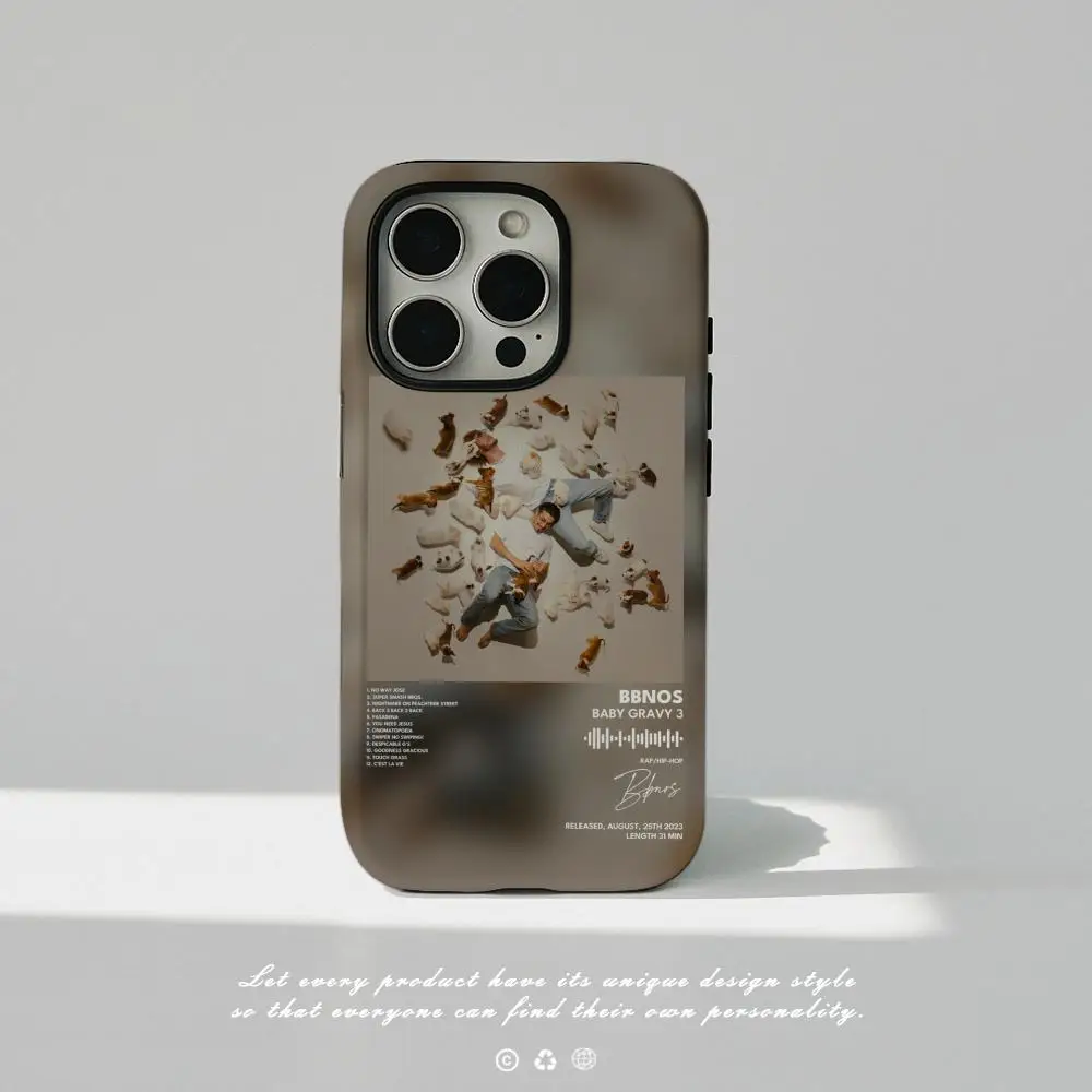 حافظة هاتف لهاتف آيفون 17 16 15 14 13 12 Pro Max Plus لامعة عالية الدقة بطبقة مزدوجة غلاف صلب سائل bbno$ #2