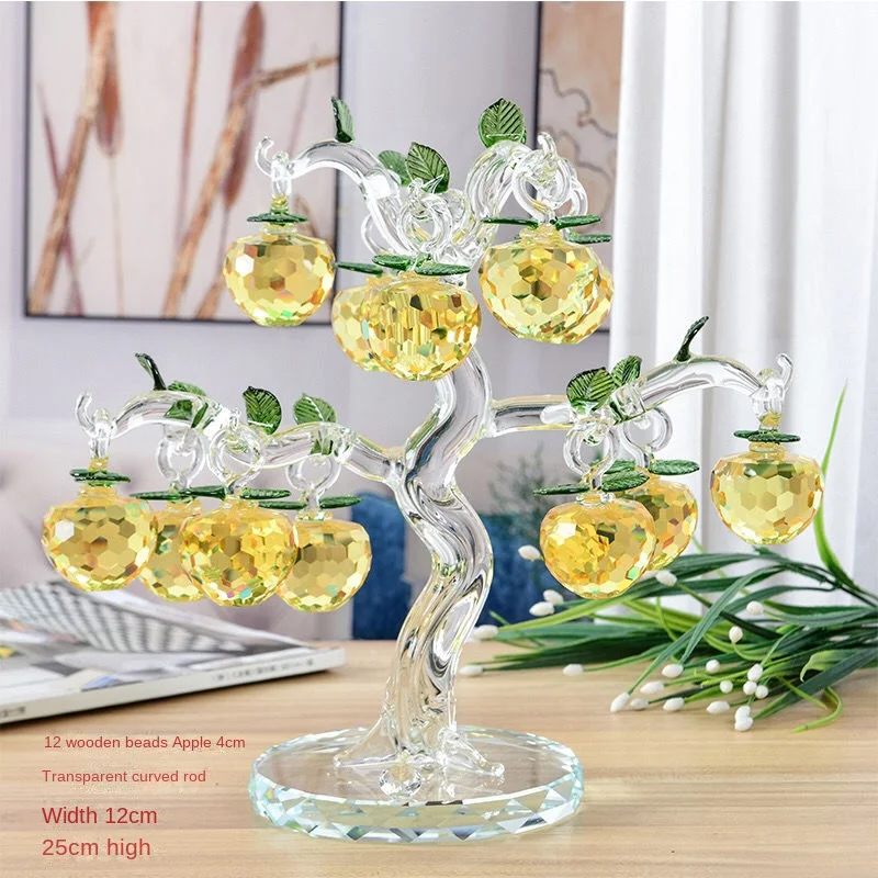 Home Decoration Crystal Apple Tree Ornament Money Tree Living Room Entrance TV Wine Cabinet Decoration Gift Housewarming Gift