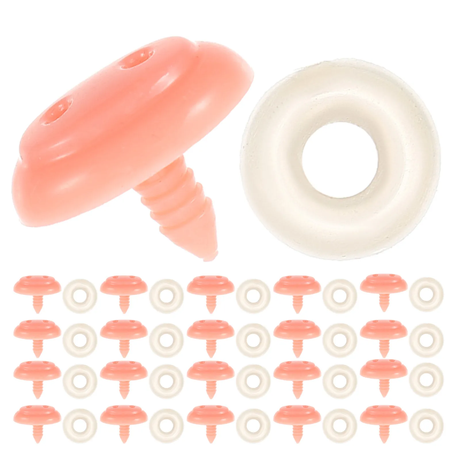 50Pcs Soft Pig Snout Nose Kit Replacement for Crochet Animals Stuffed Animal Craft Nose with Washers 1.02x0.79x0.75 Inch Pink