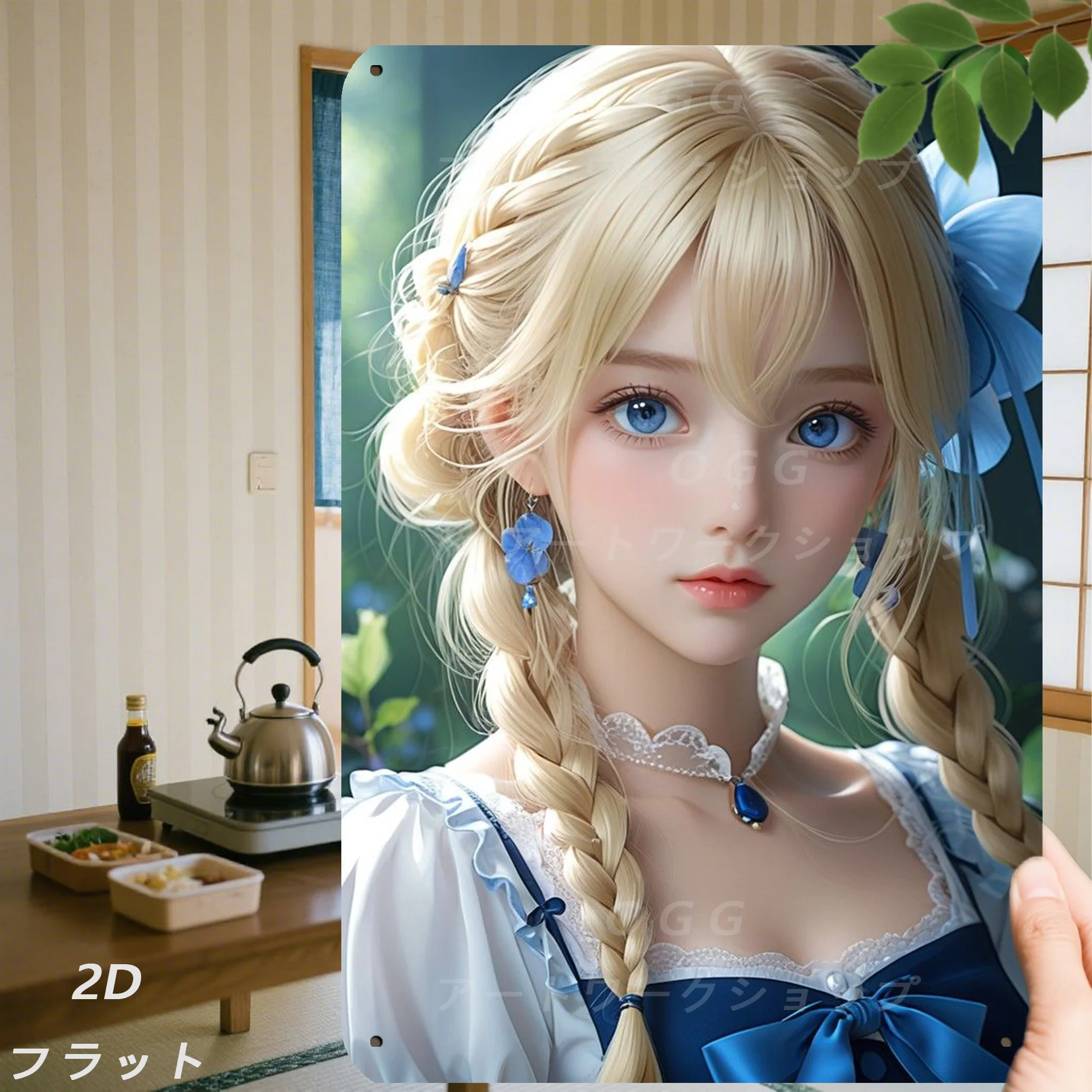CIFBUY Anime Blonde Braid Girl Metal Tin Sign Manga Art Iron Plaque Retro Wall Decor For Home Room Ornament