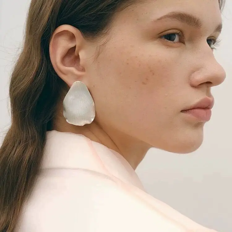Withered Silver Petal Earrings Are Versatile, With A Unique Personality And Temperament Jewelry Earrings Women's