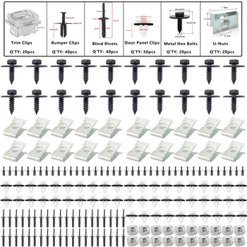 190pcs Car Door Trim Panel Retainer Clips Bumper Shields Fastener Rivet Screws For BMW 3 5 7 Series E46 E36 E34 E38 E39 M3 X3 X5