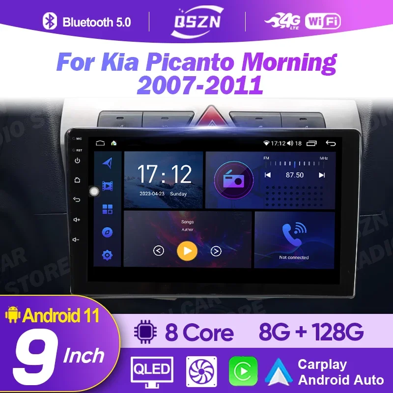 

Car Radio Multimedia Video Player Navigation Car Stereo For Kia Picanto Morning 2007-2011 Android 12 Carplay DSP 2 Din Head Unit