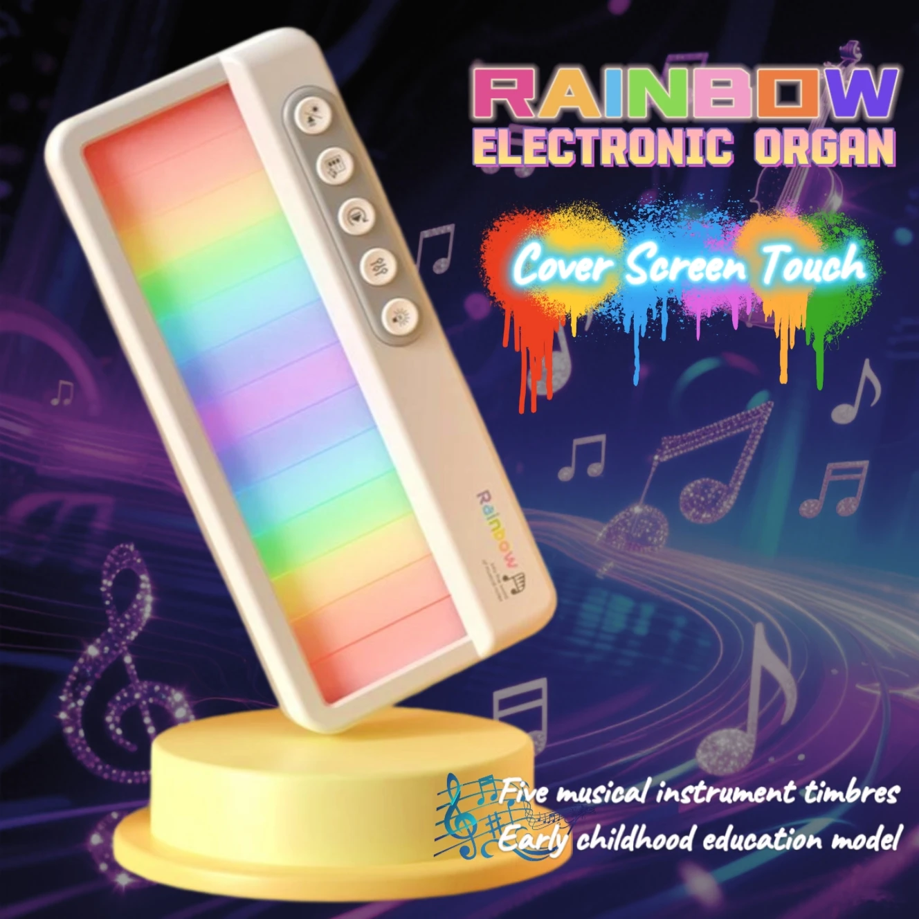 

Mini Pocket Rainbow Electronic Organ Portable Piano Montessori Musical Instruments Early Educational Toys For Kids Children Gift