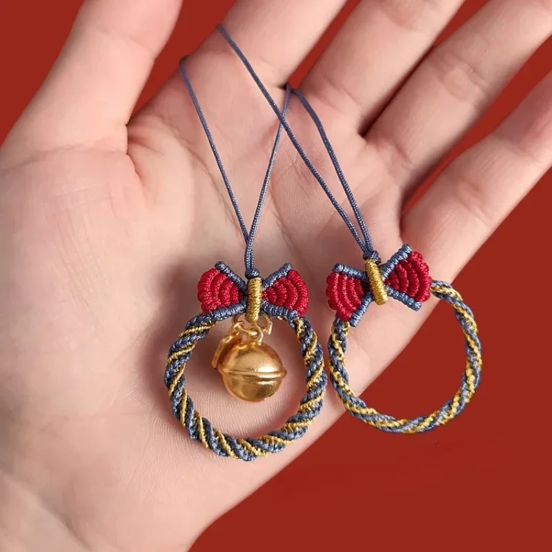 

Женский шнурок, кольцо-пряжка на палец, яркое кольцо, плетеная веревка ручной работы, милый кулон, украшение для сумки, подвеска с защитой от потери