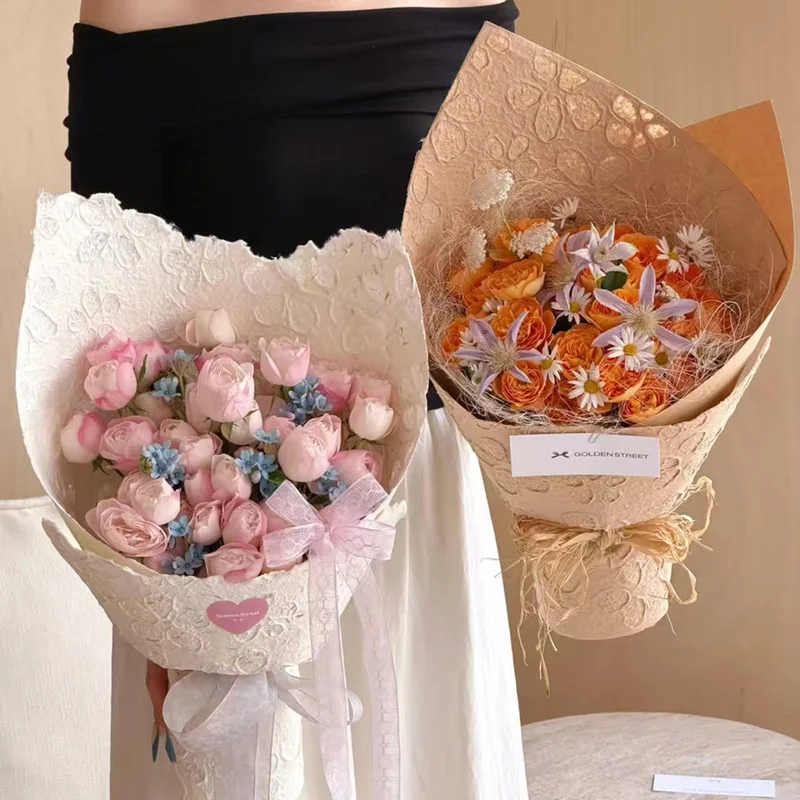 

Bouquet Wrapping Paper Packaging Paper Concave Convex Petal Paper Handmade Flower thicken Packaging Christmas Wedding Birthday