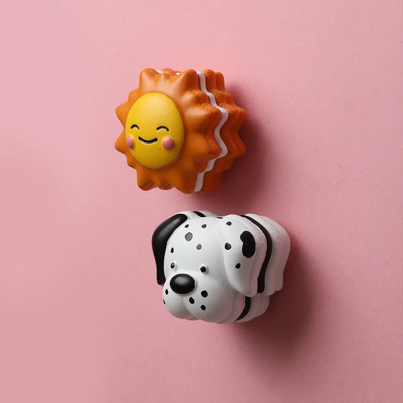 Cartoon Kühlschrankmagnete Tier-Macaron Kühlschrank-Dekoration Magnet-Aufkleber 3D Katzen- und Hunde-Magnetaufkleber aus Harz – Detail 5