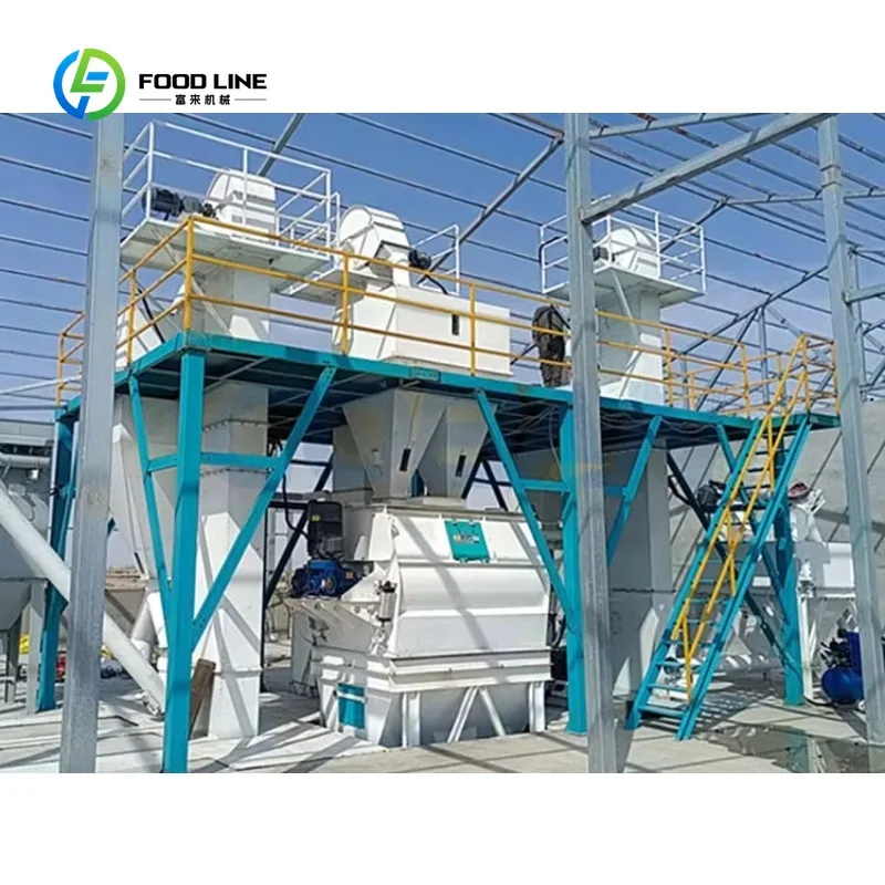 Customized 1-2 T/H Animal Feed Production Line Cattle/Chicken/Sheep Full Set Chicken Food Making Machine Turnkey Project