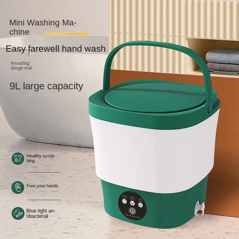 Mesin cuci pakaian lipat Mini 12V, kaus kaki pakaian bayi portabel, Mesin cuci 3 warna