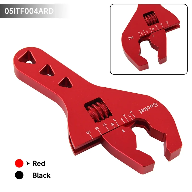 

Universal AN3-AN20 Adjustable AN Fitting Wrench Aluminum Compact Stubby Design Short Tools Spanne Black/Red
