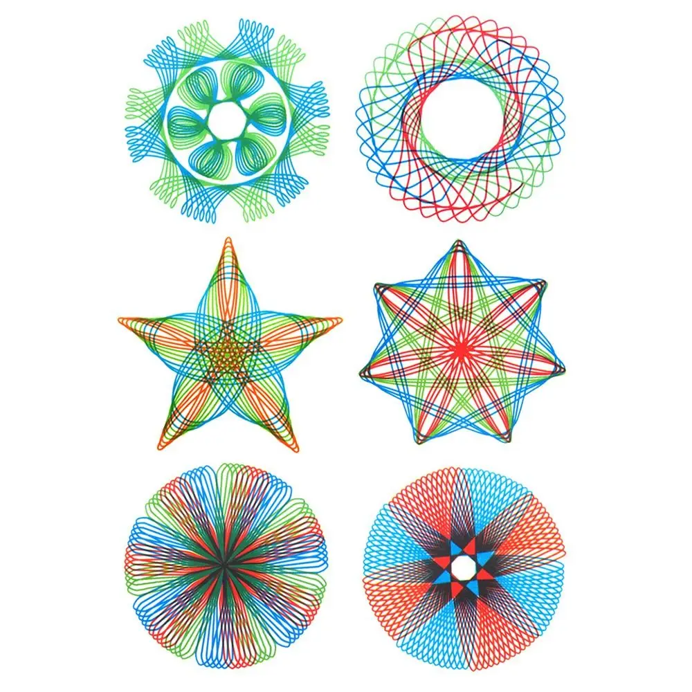 27PCS Plastic Spirograph Professional Interlocking Gears Wheels 27PCS Drawing Toys Set Special Shaped Geometric Ruler Kids