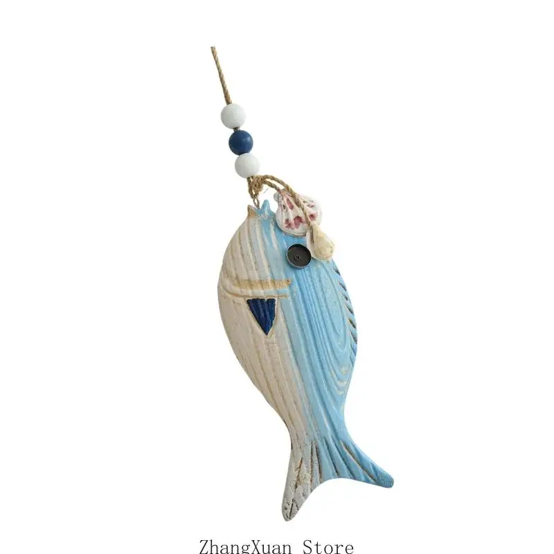 Fisch-Wandkunst mit abgenutztem Finish für Küsten-Eingangsdekoration, 3 x – Detail 8