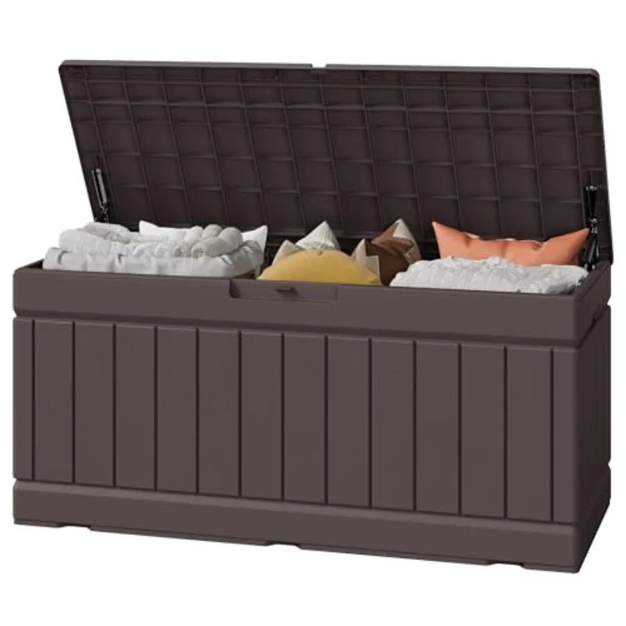 

Outdoor Storage Box Storage Bin with Lid for Patio Furniture Garden Tools Pool Supplies Waterproof and UV Resistant Lockable